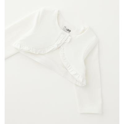 Cardigan IDO "BABY GIRL SWEATER", Mädchen, Gr. 62, weiß (sanftes weiß), 95% Baumwolle, 5% Elasthan, Strickjacken