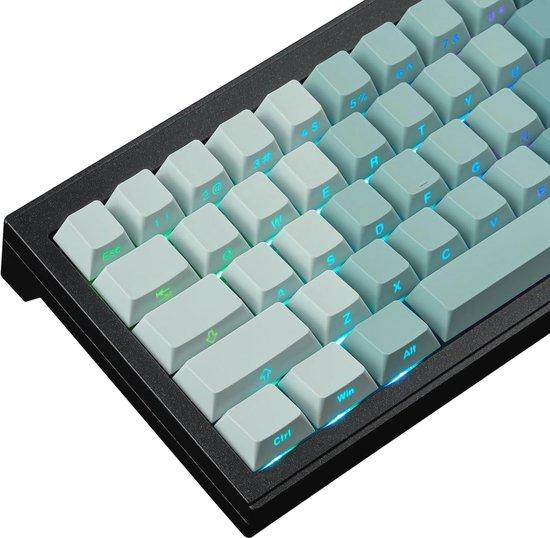 Aangepaste PBT Keycaps Gradient Groen met Zij-engraving voor Cherry MX-schakelaars, 121 sleutels