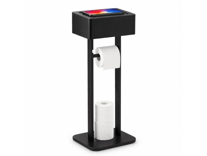 Relaxdays Porte-rouleau WC rangement et tablette