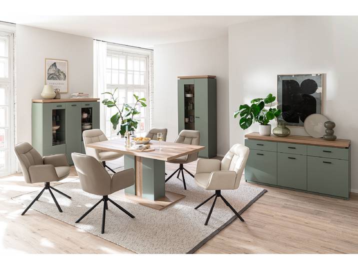 Beleuchtetes Sideboard - 3 Türen 156 x 83 x 44cm Grün
