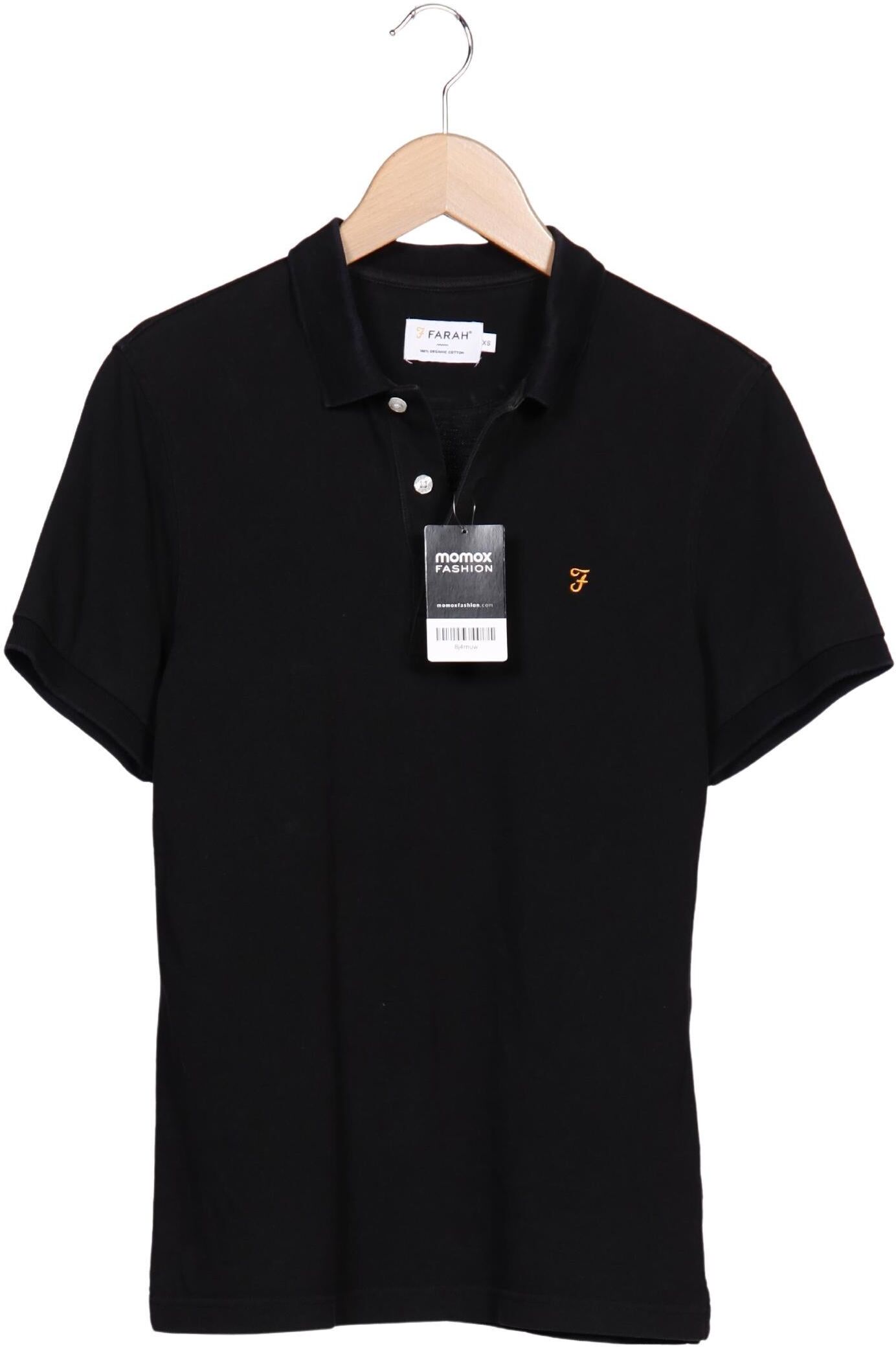 Farah Herren Poloshirt, Schwarz, Gr. XS, Baumwolle - Second Hand