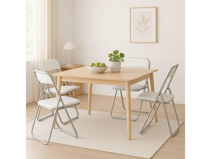 Antenore - Chaise Pliante\, Blanche\, 4 Chaises