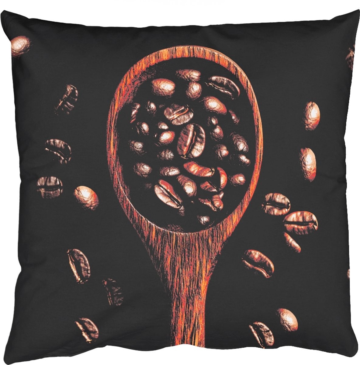 PillowMonkey Sierkussen Koffiebonen - Zwart - 50 x 50 cm