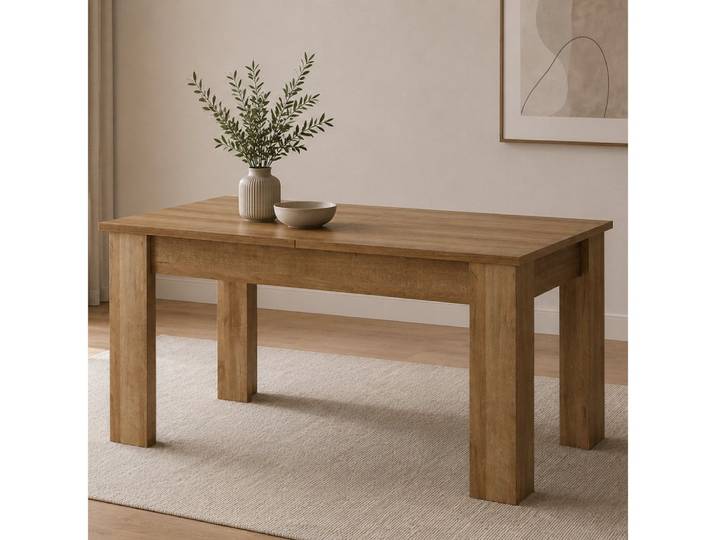 Lomadox Esstisch STEGNA-160, Eiche Nb., 140 cm breit, ausziehbar auf 180 cm