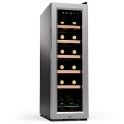 Klarstein Shiraz Premium Smart 12 Slim Weinkühlschrank für 12 Flaschen Silber-Metallic
