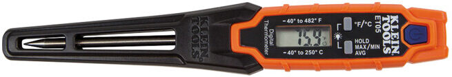 Klein Tools Thermomètre de poche numérique -40 à 250 °C avec sonde en acier inoxydable (ET05)