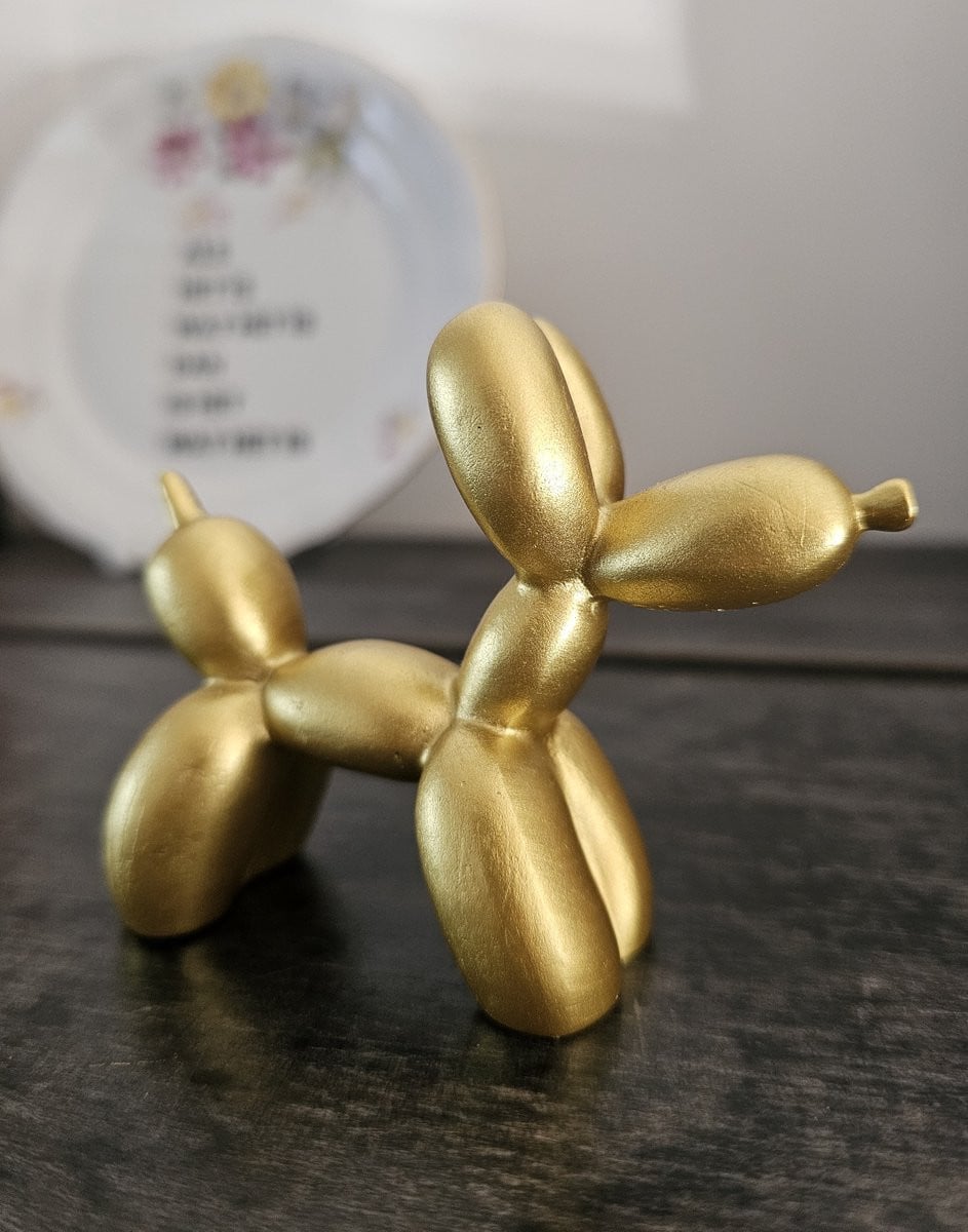 Gouden ballon hondje decoratie voor op tafel