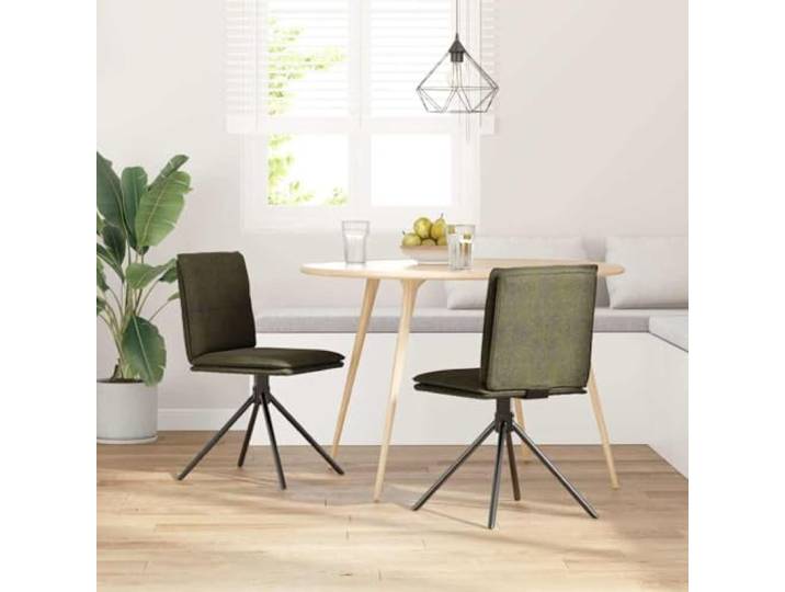 HKLGBVCR Esszimmerstuhl, Grün, Kunstleder, Wildleder, drehbar Ergonomisches Design, Rahmen aus Metall und Sperrholz, dicker Schaumstoff, 360-Grad-Rotation, leicht zu reinigen