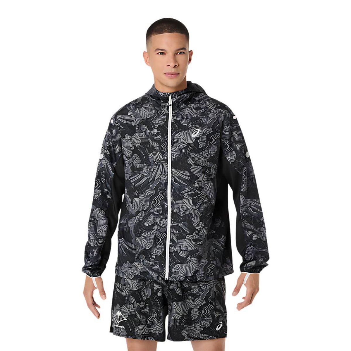 Jaqueta Asics Fujitrail Packable Preto Cinza, Tamanho M Homem