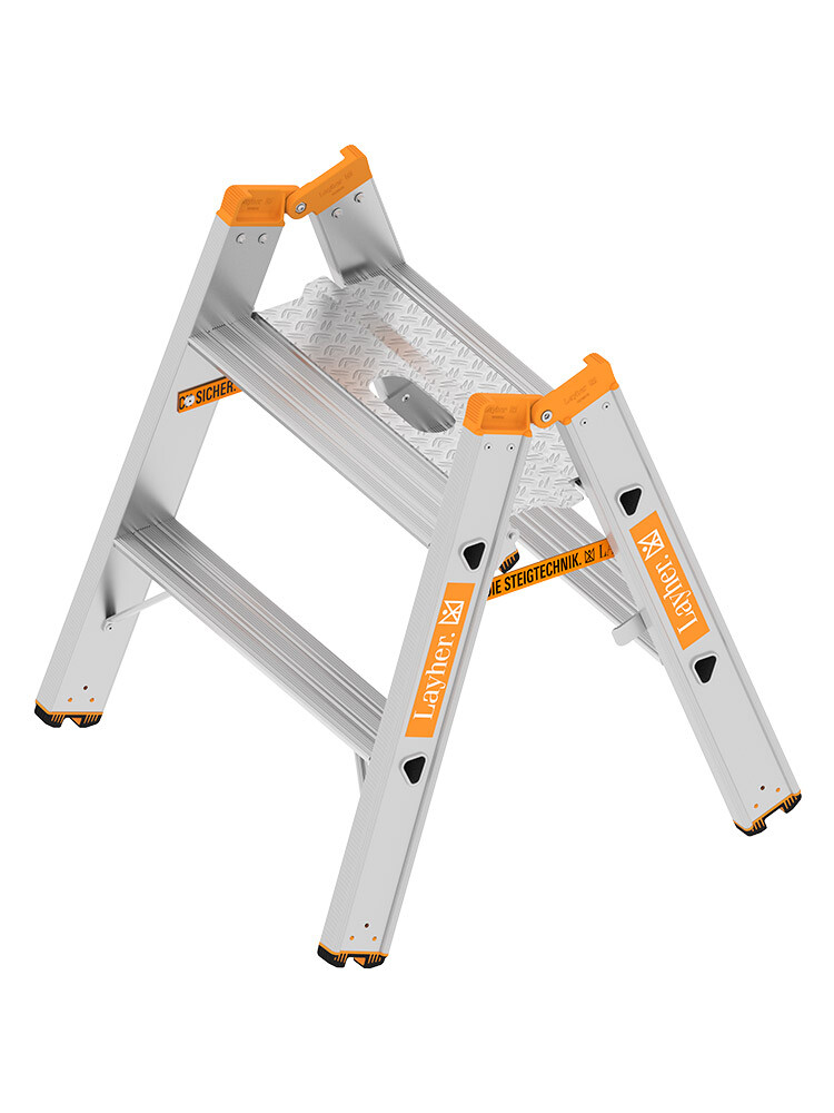 Layher Alu-Schwerlasttritt TOPIC 1043.3 / 2x2 Stufen / Klappbar - Art-Nr: 1043302