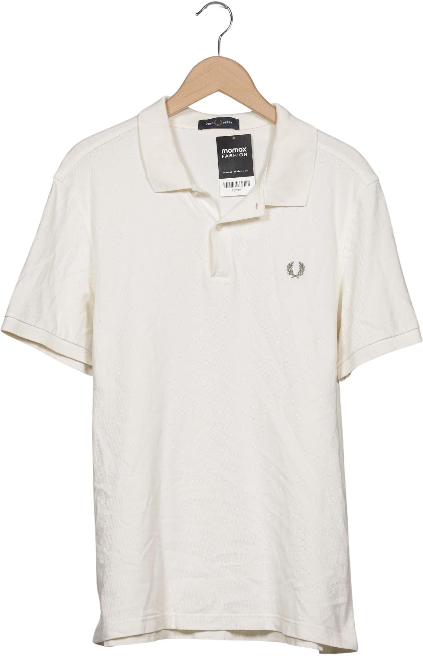 Fred Perry Herren Poloshirt, Cremeweiß, Gr. XL, Baumwolle - Second Hand