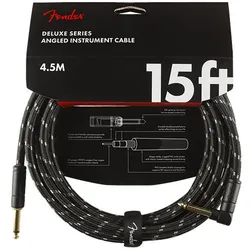 Fender Deluxe Series Black Tweed 4,5m Angled - Instrumentenkabel