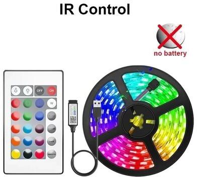 The Handy Homestead 30M WiFi Bluetooth LED Strip Lights   RGB Ice String Lights   USB Plug   Gaming Room Adhesive Tape Band 24KEY IR Controller None Waterproof 5meter