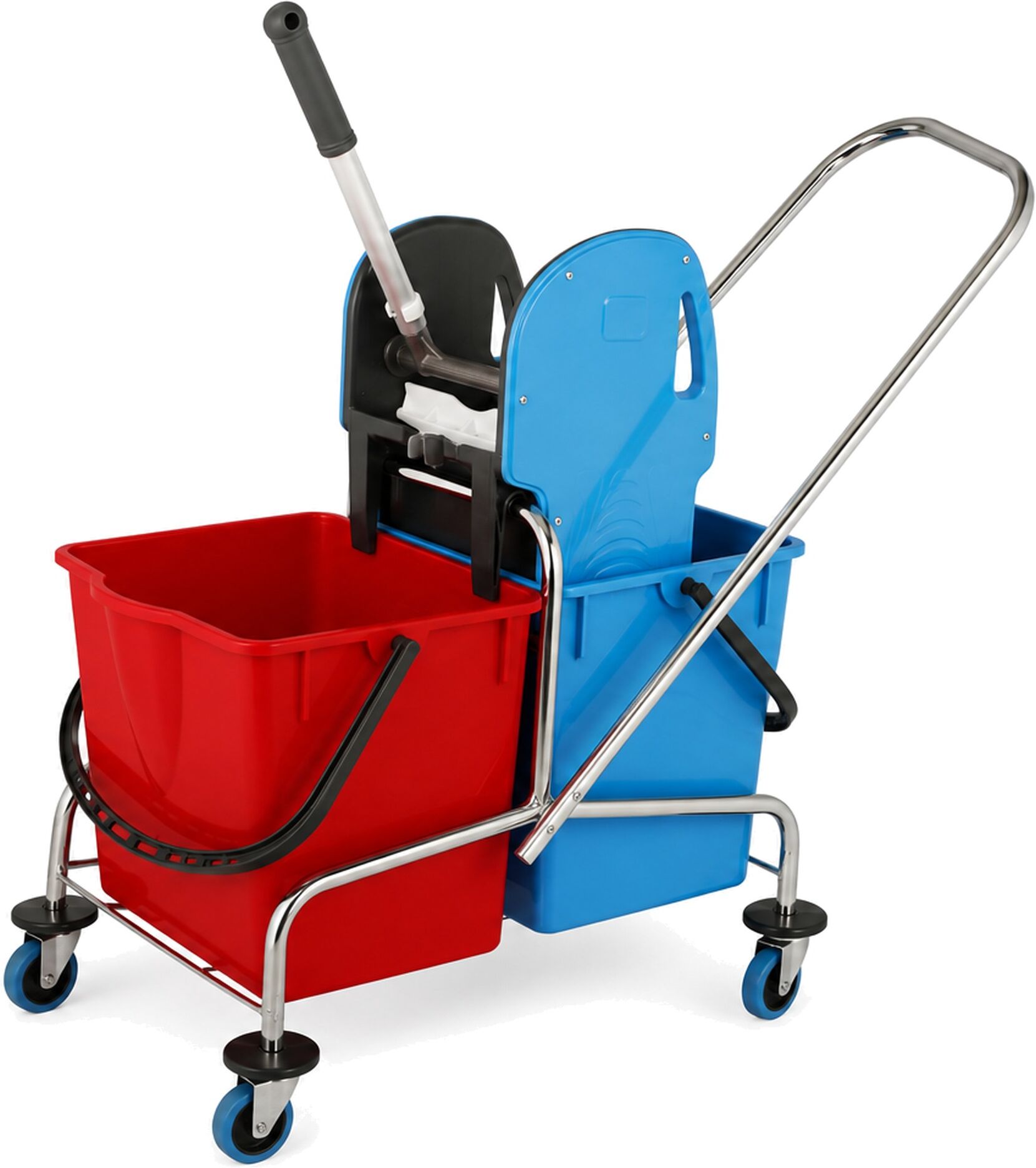 Axis Line Doppelfahrwagen Reinigungswagen 17 Liter Chrom