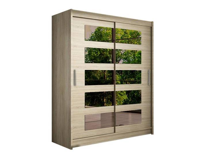MIRJAN24 Kleiderschrank Westa V (mit getönten Spiegeln, Kleiderstange, Schiebetüren, Einlegeboden) Garderobenschrank, Schwebetürenschrank mit 2-türig