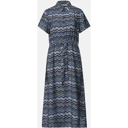 Midi-Kleid mit Zick-Zack-Muster Blau 36