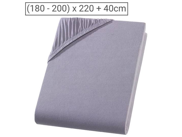 Wasser-/Boxspringbett Premium Qualitäts-Jersey Fixleintuch, grau, 200 x 220 cm