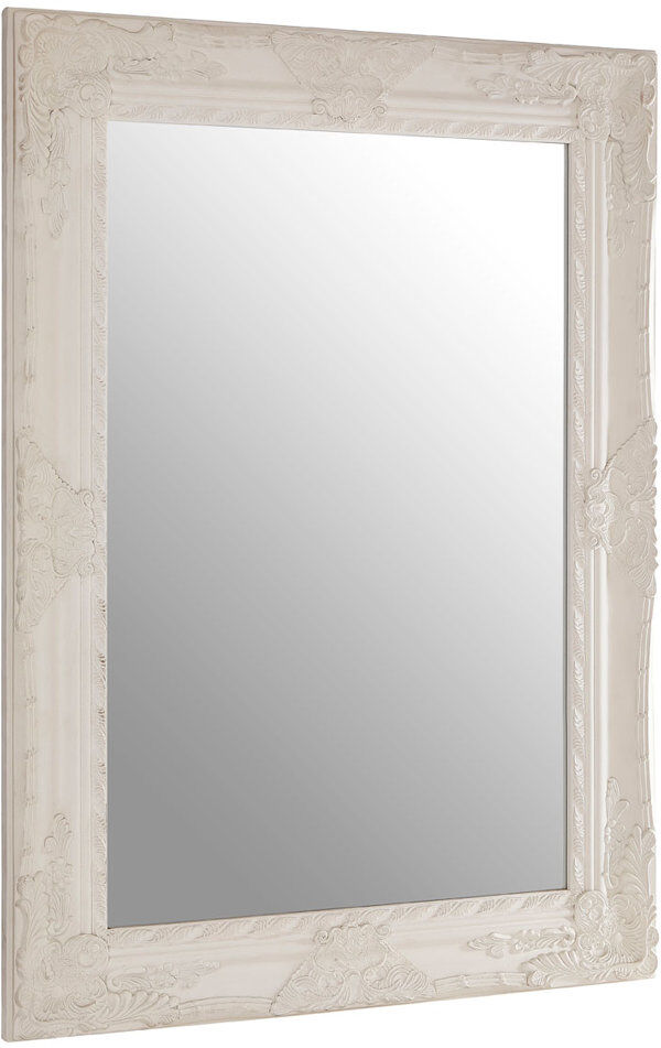 Lily Manor Rockridge Solid Wood Flat Wall Mirror White 112cm H X 82cm W X 4cm D