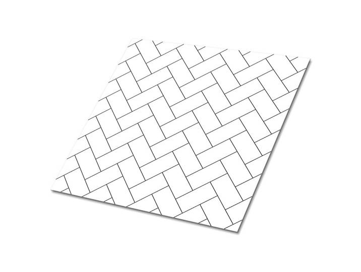 SELBSTKLEBENDE Wandfliesen 9 Stück 30x30 cm - Weißes Fischgrätmuster