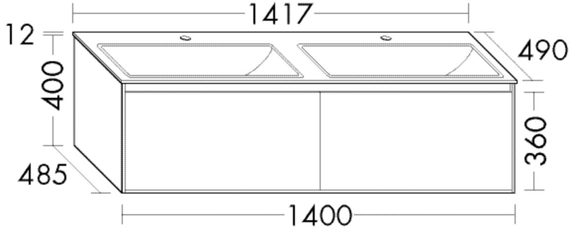 Burgbad Keramik Waschtisch-Set rc40 Bambus Natur/Alpinweiss, SGCF142F4607C0001 SGCF142F4607C0001
