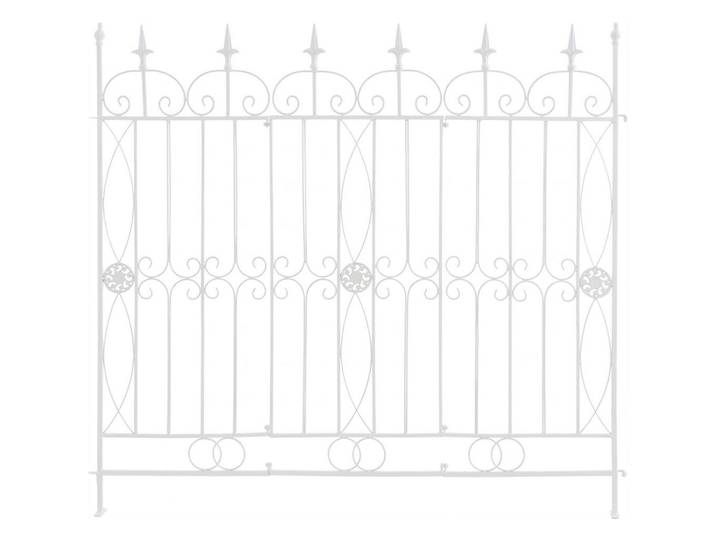 CLP Gartenzaun Metall weiß, Weiß, 124x116 cm, Gartenzubehör