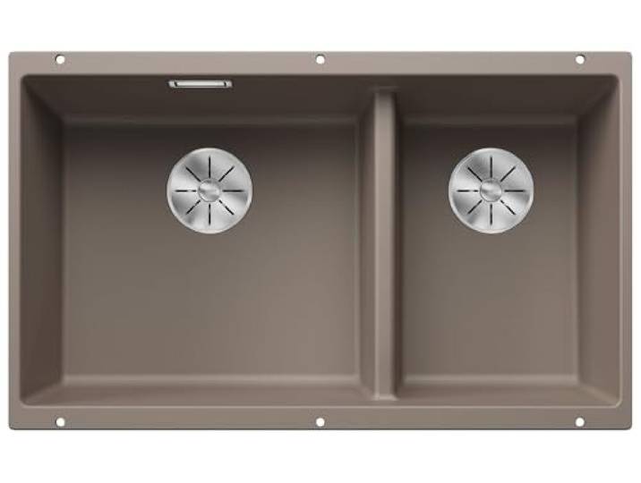 BLANCO SUBLINE 430/270-U – Évier de Cuisine Double Sous Plan pour Meubles Bas de 80 cm de Large – SILGRANIT – Marron – 523158
