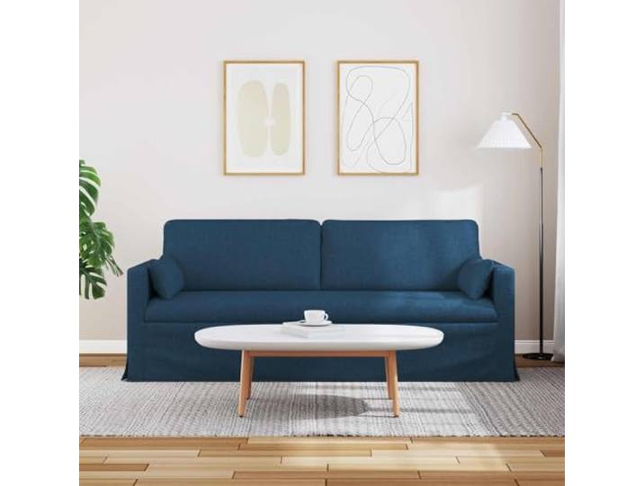 KTHLBRH Blaues Sofa, 198 x 78 x 80 cm, Stoff Modular, Rahmen aus Metall, Schaumstoff und Faser, Armlehnen aus Holz, Beine aus Kunststoff, 110 kg pro Sitzplatz