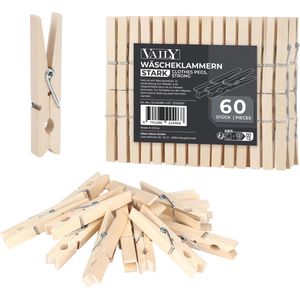 Vaily Wäscheklammern VA-22494, aus Holz, braun, 60 Stück