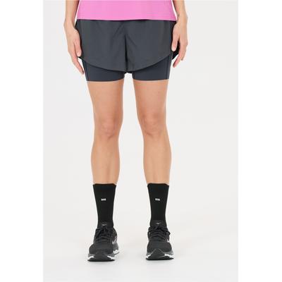 Shorts SOS "Logan", Damen, Gr. XS, US-Größen, grau (dunkelgrau), 100% Polyester, unifarben, normal, Hosen Shorts, mit Quick Dry Funktion