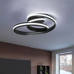 LED Deckenleuchte  dimmbar Modern Wohnzimmerleuchte Decke Ringe Deckenlampe schwarz, 3 Stufendimmer über Wandschalter, 32W 2100lm 3000K, DxH 40x25 cm Wofi