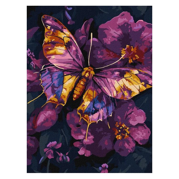 Ideyka Malen nach Zahlen - Goldener Schmetterling, Metall, 30 x 40 cm (KHO6692)