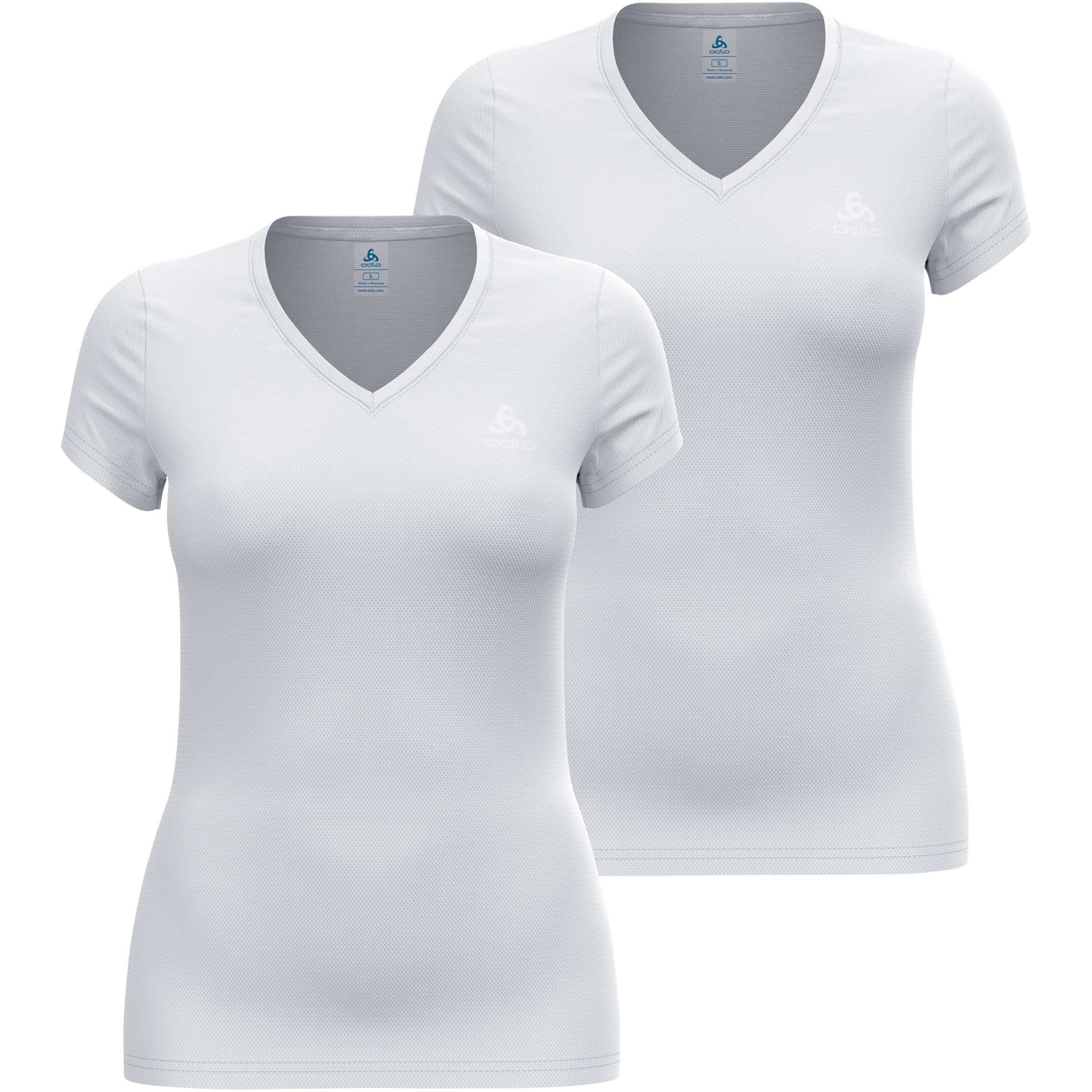 Odlo Active Everyday 2er Pack Tops Damen Kurzarm Unterhemden weiss Größe M Elastisch