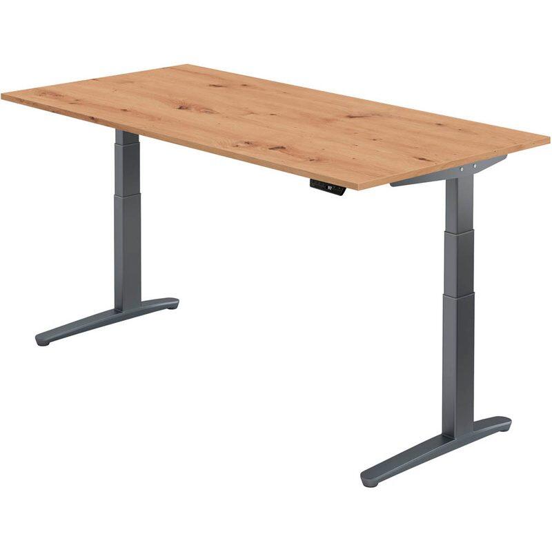 HAMMERBACHER VXBHM2E/R/GG elektrisch höhenverstellbarer Schreibtisch 65,0 - 130,0 cm - elektrisch Asteiche / grafit
