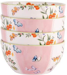 Cath Kidston Butterfly Set of 4 Cereal Bowls