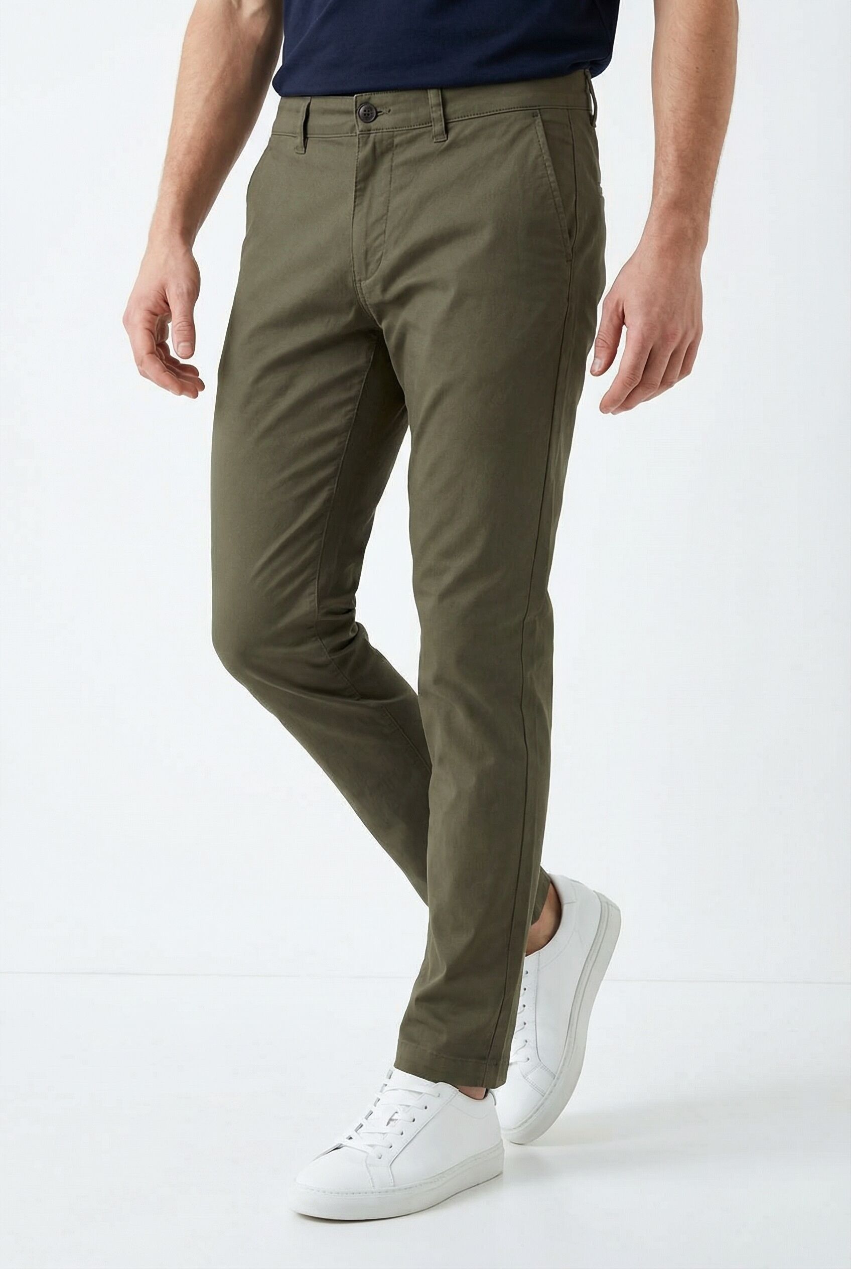 Chinos INDICODE "INRafle", Herren, Gr. 31, Länge 32, grün (capers), Web, Obermaterial: 98% Baumwolle, 2% Elasthan, unifarben, regular fit normal, Hosen Chinos capers 31, Länge 32