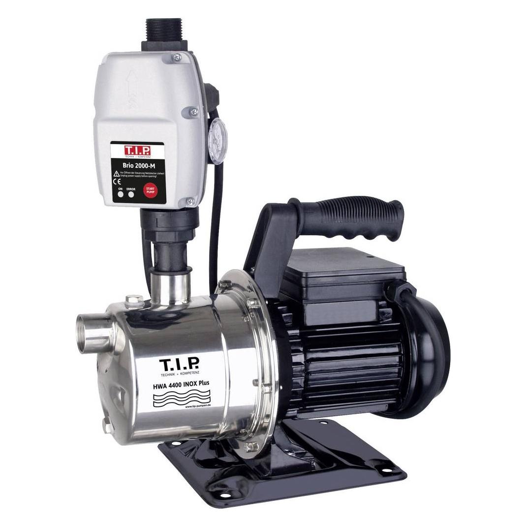 T.I.P. HWA 4400 INOX Plus Hydrofoorpomp / Tuinpomp - Droogloopbeveiliging - 4250l/h - 900W - RVS (Gartenpumpe, Hauswasserpumpe) (31192)