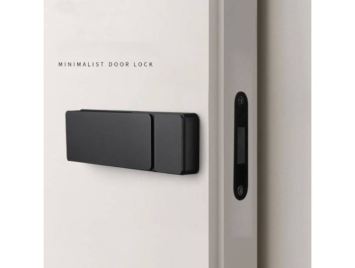 Serrure de porte intérieure en cuivre pur, poignée de chambre à coucher, aspiration magnétique silencieuse, poignée minimaliste