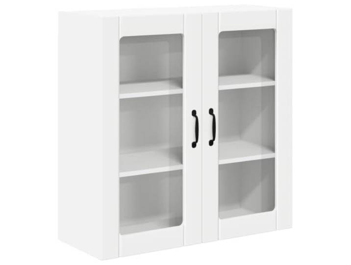 IBUQDDV Wandglas-Schrank Lucca Weiß 80 x 31 x 80 cm Holzwerkstoff Holzwerkstoff Rahmen, rechteckige Form, Innenbereich, moderne Küche, minimalistisches Design