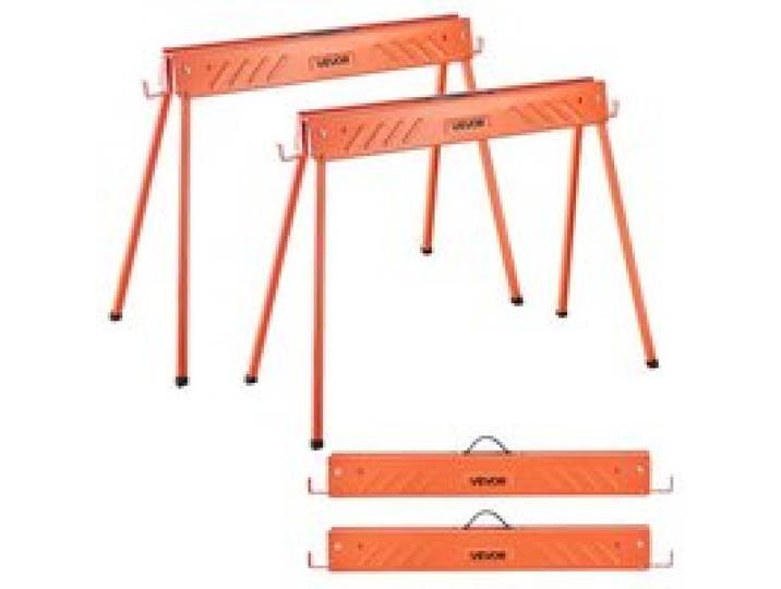 VEVOR Unterstellbock, 2er-Pack Arbeitsböcke, Sägebock 300 kg, Gerüstbock mit klappbaren Beinen, tragbarer Klappbock mit rutschfesten Fußpolstern, für Holzarbeiten, Tischler & Bauunternehmer