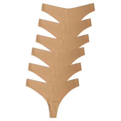 String NINA VON C. "6er Pack String Secret Soft & Shape", Damen, Gr. L, braun (caramel), Obermaterial: 86% Polyamid PA. 14% Elasthan EL., Unterhosen String