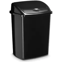 Cep Mülleimer, mit Schwingdeckel, 50 l, Abfalleimer, Schwarz