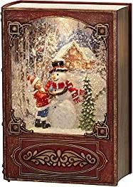 Konstsmide Kerstlantaarn LED boek met sneeuwpop