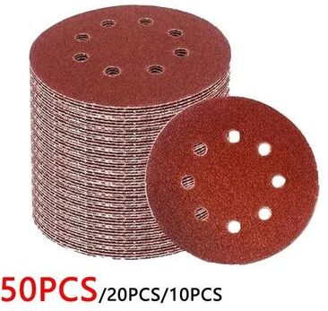 Uplift Essentials 8 Hole Sanding Disc Set For Wood And Metal (125mm, Multiple Grits) 100 Grit 50pcs