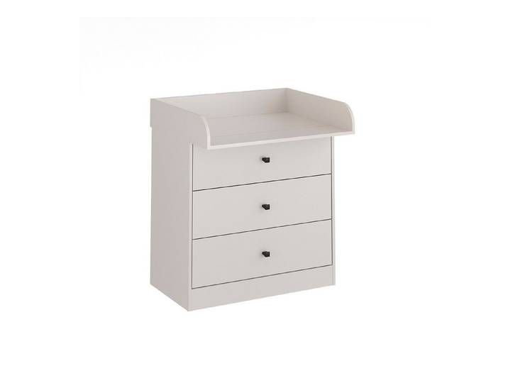 KOMTO Wickelkommode mit Schubladen - Baby Kommode mit Wickelaufsatz, Wickeltisch M3, Wickeltisch, Wickelschrank mit Abnehmbarer Wickelsatz Weiß, Lulliblox