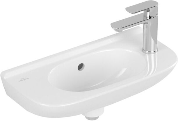 Villeroy und Boch Villeroy & Boch O.Novo Compact Waschbecken  536154R1, 50 x 25 cm, mit Überlauf, Hahnloch links