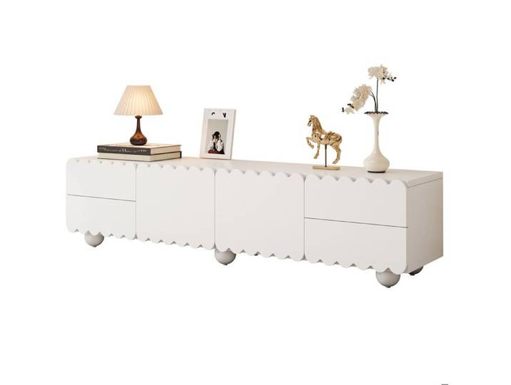 Meuble bas pour télévision blanc style moderne 175 x 38 x 37 cm