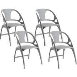 GARTENSTUHL 4er-Set Grau Nemi