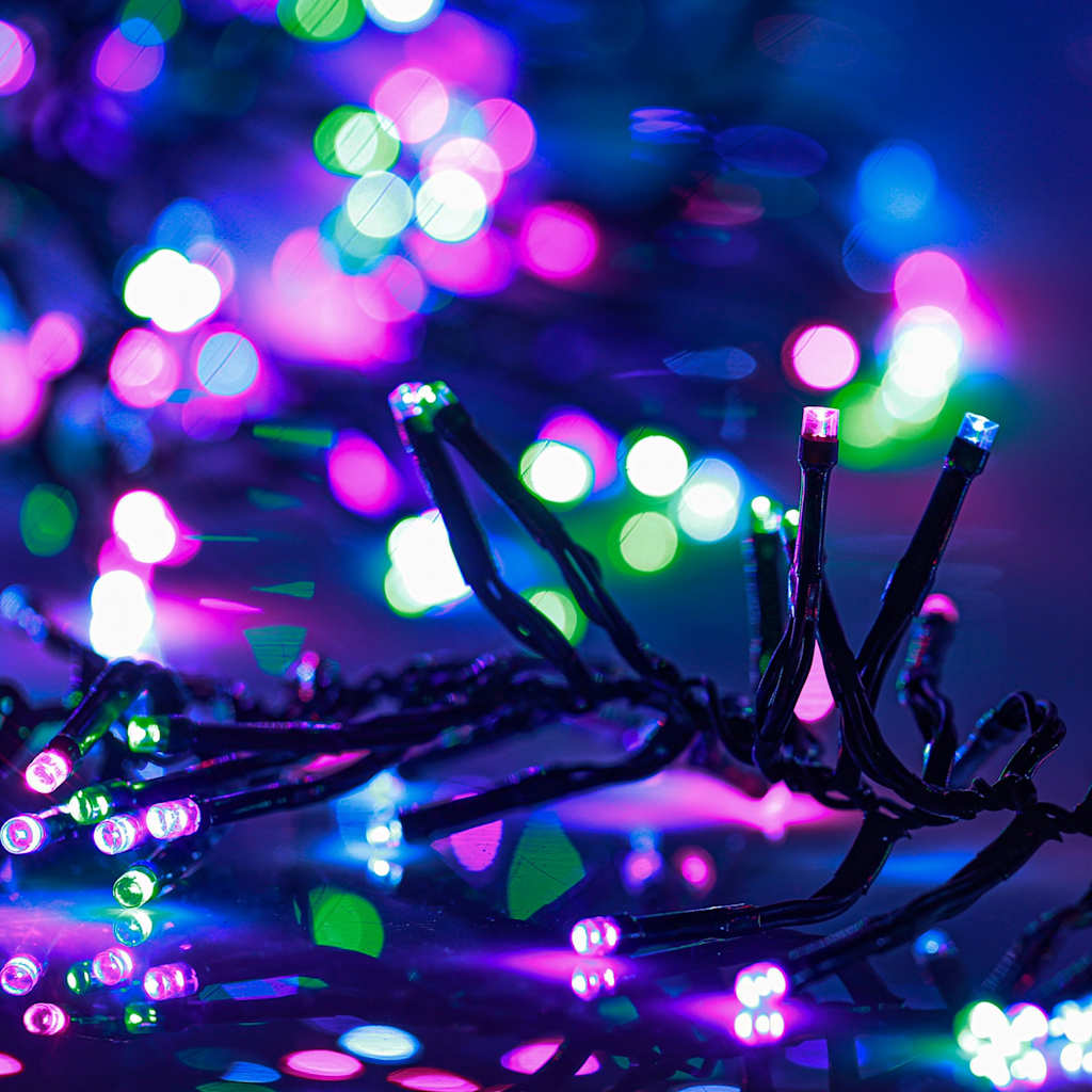 vidaXL Tira de luces de racimo con 2000 LED PVC pastel multicolor Multicolor