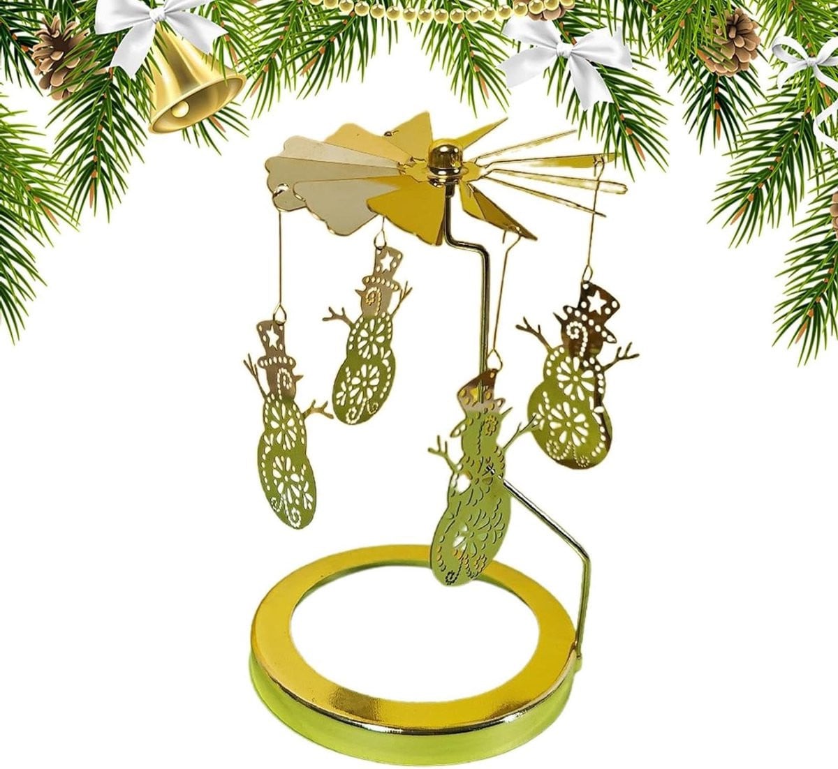 Draaibare Sneeuwvlok Theelichthouder - Gouden Feestelijke Decoratie