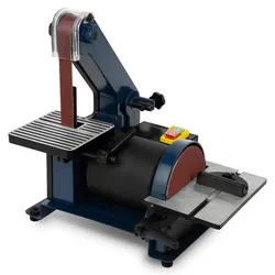 EBERTH Bandschleifmaschine 300W – elektrisch, mit Tellerschleifer, verstellbar, inkl. Schleifpad & Schleifband